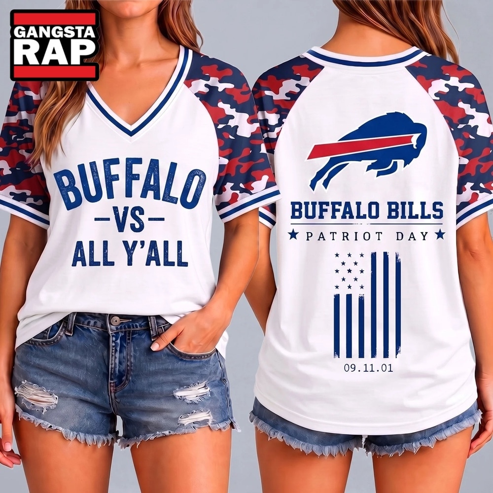 Buffalo Bills NFL vs All Y' All United We Stand V Neck T Shirt, NFL V Neck T-Shirt Buffalo Bills Nfl VS All Y All United WE Stand V Neck T Shirt