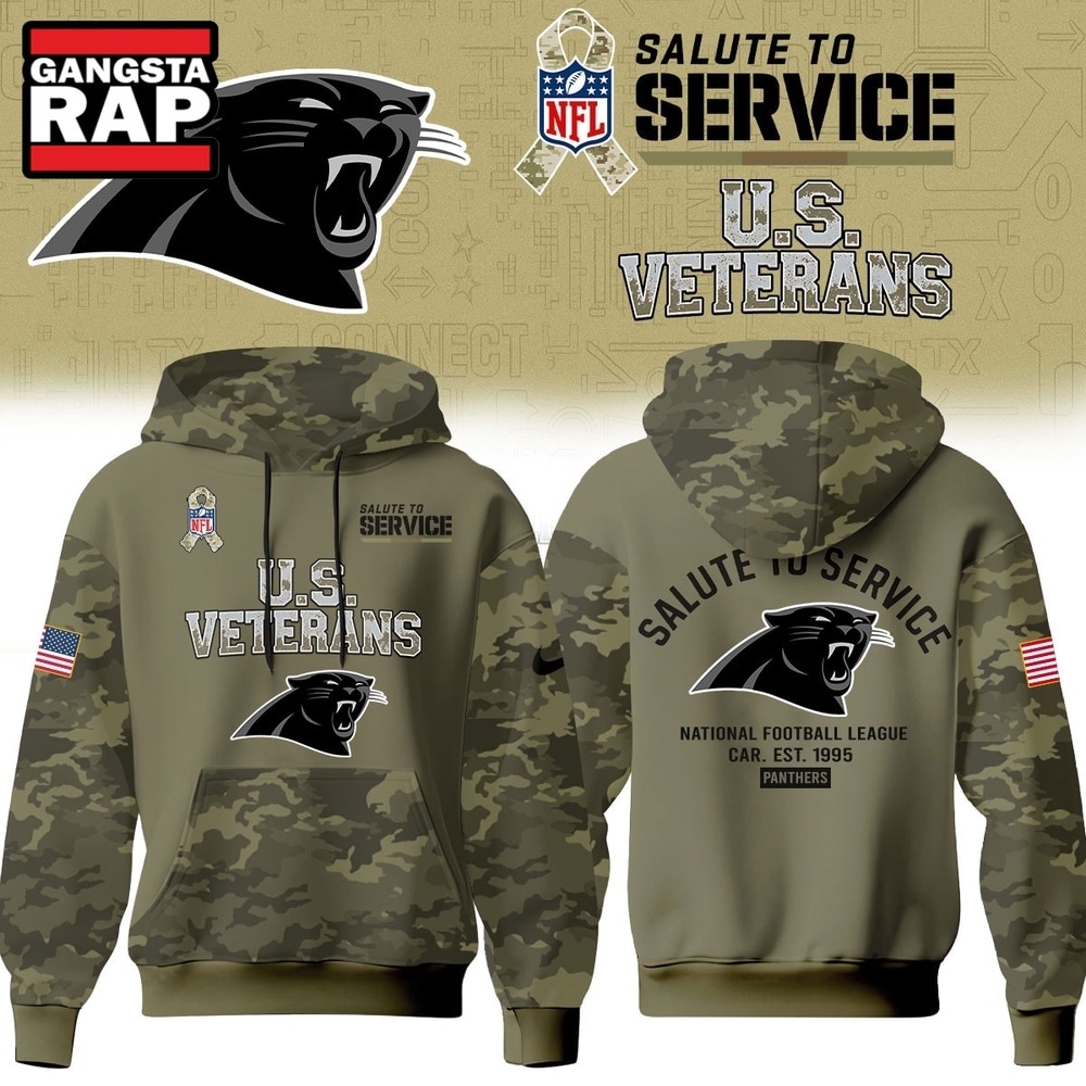 Carolina Panthers NFL US Veterans Salute To Service 2026 Hoodie Shirt, Football New Design Shirt Carolina Panthers Nfl US Veterans Salute TO Service 2026 Hoodie Shirt