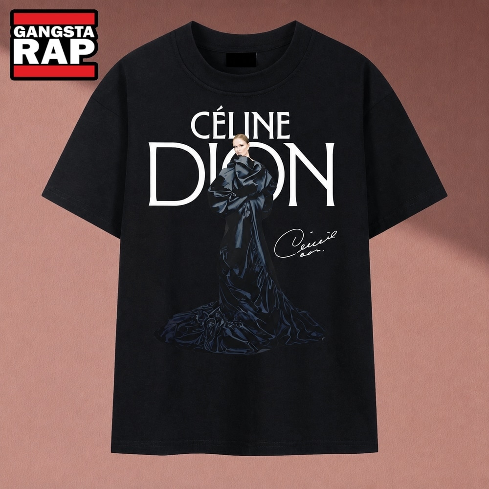 Celine Dion Vintage Signature Portrait Music Graphic T Shirt, Music 2D Shirt Celine Dion Vintage Signature Portrait Music Graphic T Shirt, Music 2D Shirt