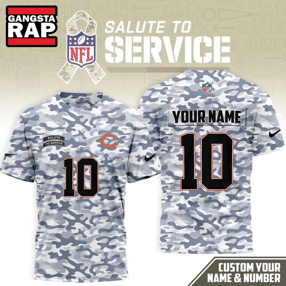 Chicago Bears 2026 NFL Salute to Service Camo New Design 3D Shirt, Football New Design Shirt Chicago Bears 2026 Nfl Salute TO Service Camo New Design 3D Shirt