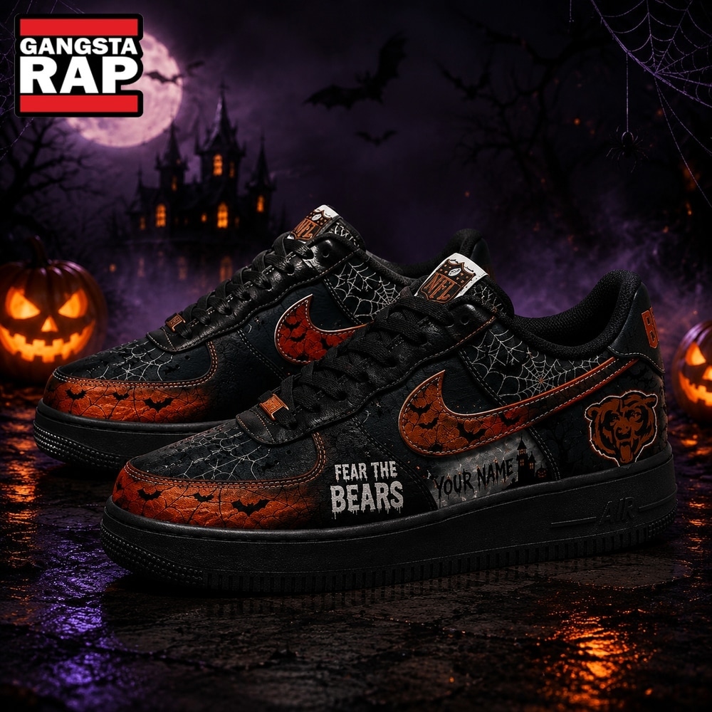 Chicago Bears NFL Fear The Team Halloween Air Force 1 Shoes Sneakers, NFL Air Force 1 Shoes Chicago Bears NFL Fear The Team Halloween Air Force 1 Shoes Sneakers, NFL Air Force 1 Shoes