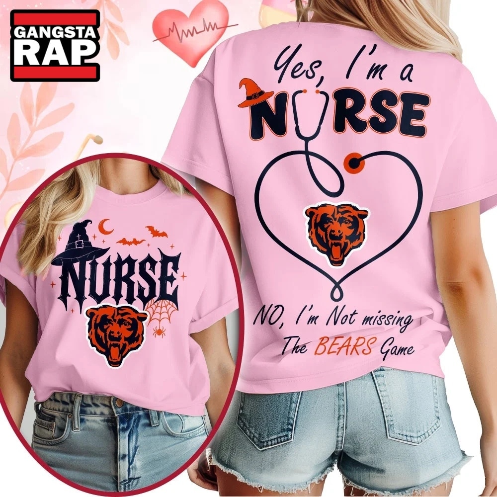 Chicago Bears NFL Night Shift Never Misses Game Day Halloween Nurse Unisex 3D Shirt, Football New Design Shirt Chicago Bears NFL Night Shift Never Misses Game Day Halloween Nurse Unisex 3D Shirt, Football New Design Shirt