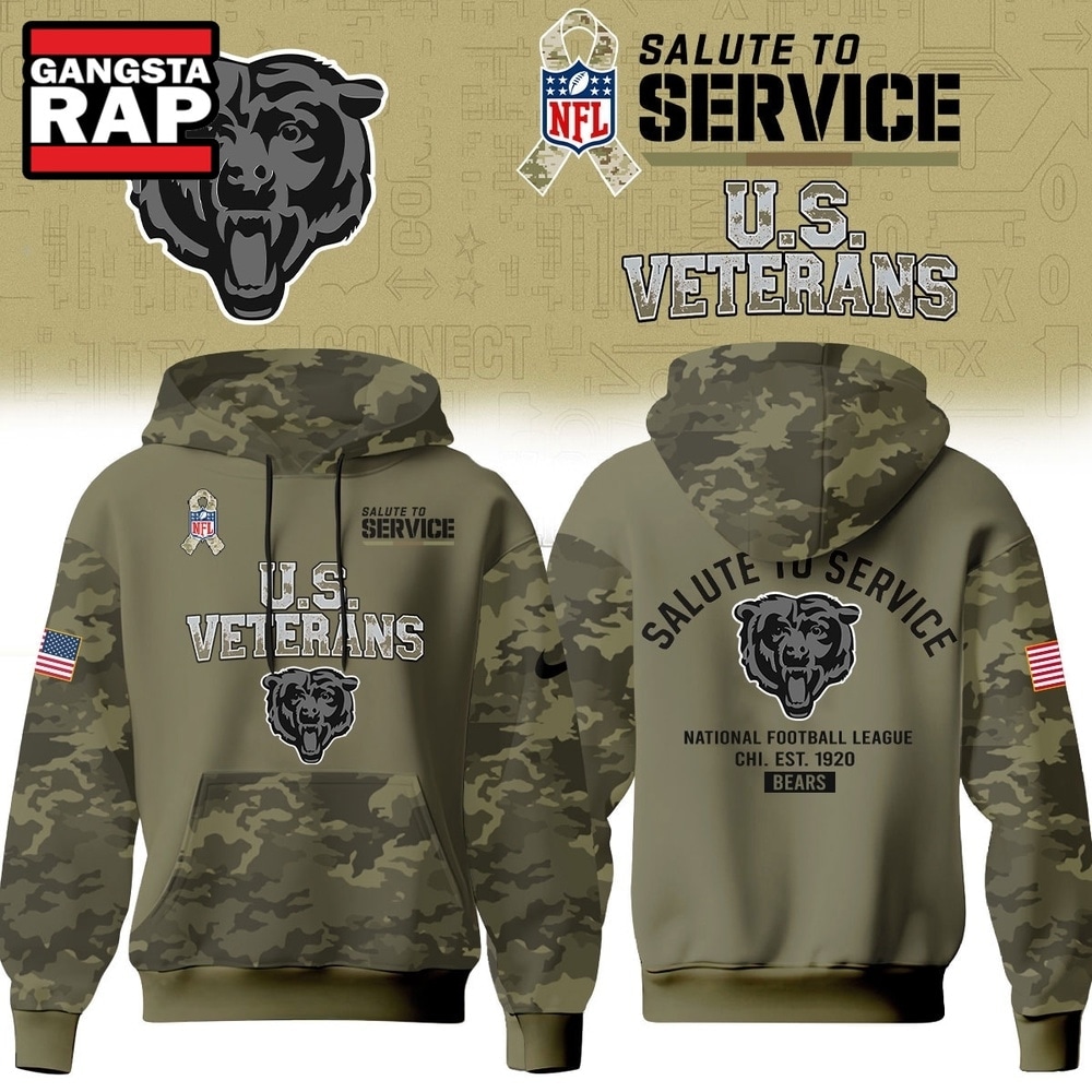 Chicago Bears NFL US Veterans Salute To Service 2026 Hoodie Shirt, Football New Design Shirt Chicago Bears Nfl US Veterans Salute TO Service 2026 Hoodie Shirt