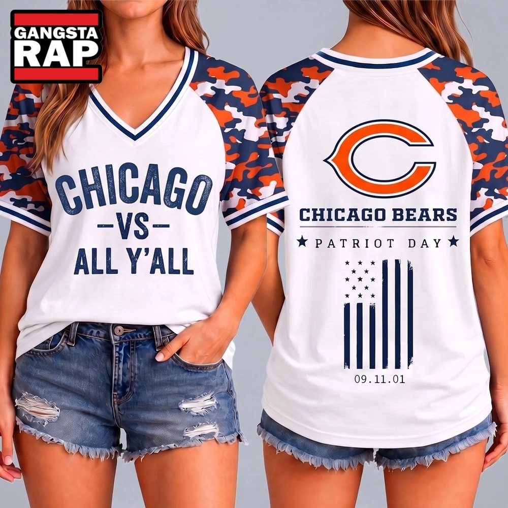 Chicago Bears NFL vs All Y' All United We Stand V Neck T Shirt, NFL V Neck T-Shirt Chicago Bears Nfl VS All Y All United WE Stand V Neck T Shirt