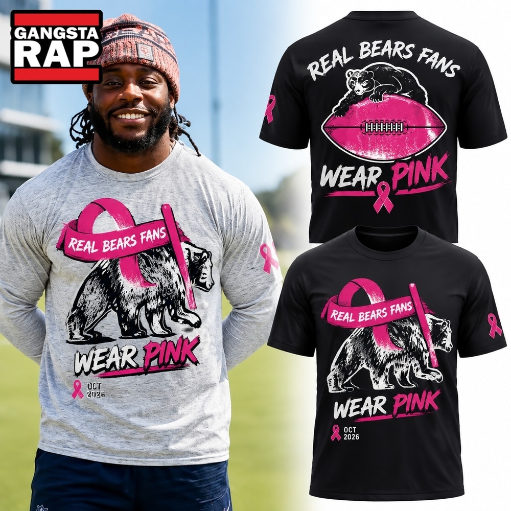 Chicago Bears Real Bears Fans Wear Pink 2026 Special New Black T Shirt, Trending Design Shirt Chicago Bears Real Bears Fans Wear Pink 2026 Special New Black T Shirt