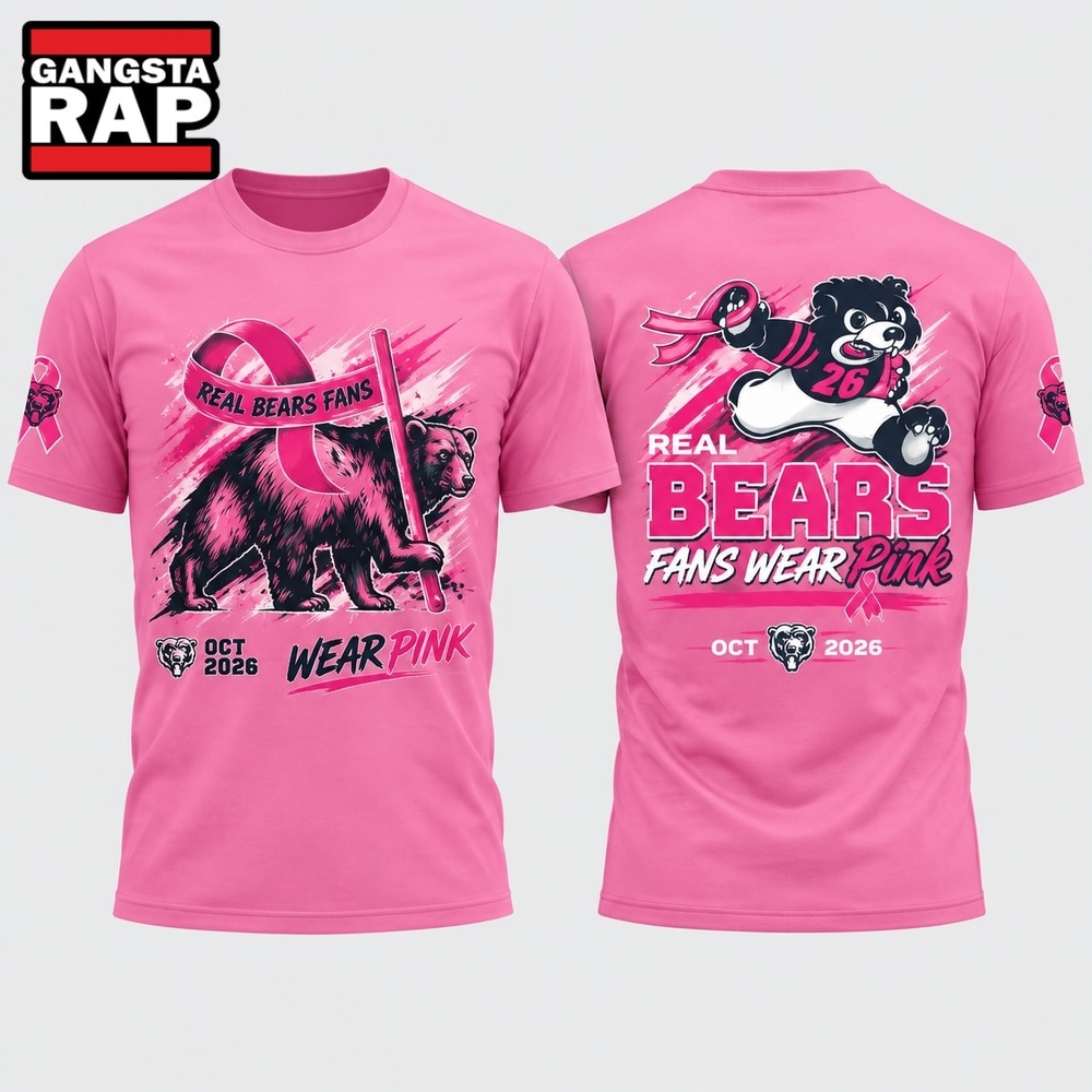 Chicago Bears Real Bears Fans Wear Pink 2026 Special New Pink T Shirt, Trending Design Shirt Chicago Bears Real Bears Fans Wear Pink 2026 Special New Pink T Shirt