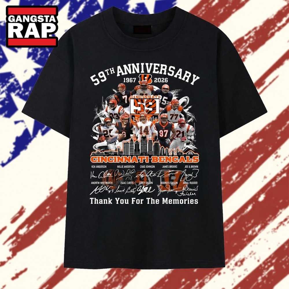 Cincinnati Bengals 59th Anniversary 1967 2026 Signatures Vintage T Shirt, Trending 2D Shirt Cincinnati Bengals 59th Anniversary 1967 2026 Signatures Vintage T Shirt, Trending 2D Shirt