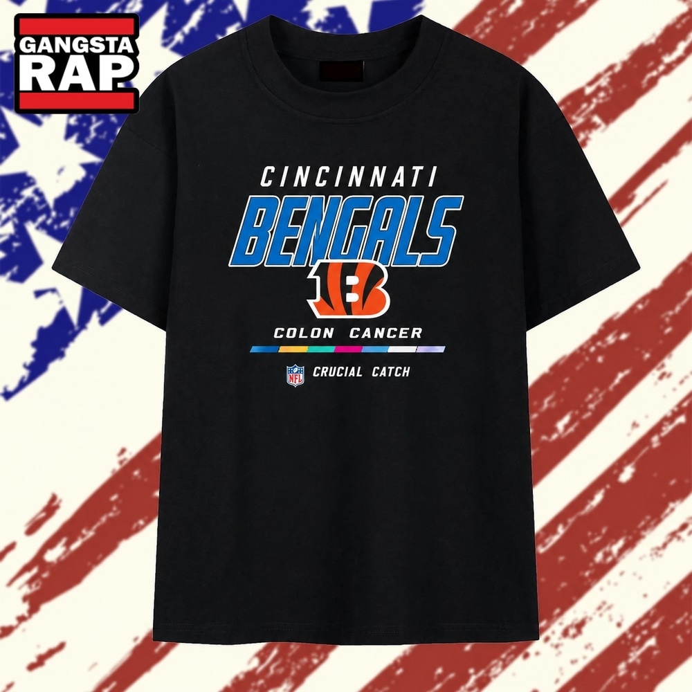 Cincinnati Bengals Crucial Catch Intercept Colon Cancer blue logo T Shirt, Trending 2D Shirt Cincinnati Bengals Crucial Catch Intercept Colon Cancer blue logo T Shirt, Trending 2D Shirt