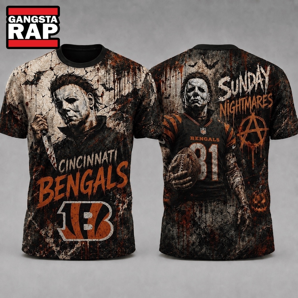Cincinnati Bengals NFL Michael Myers Sunday Nightmares Horror Halloween 3D T Shirt, Football New Design Shirt Cincinnati Bengals NFL Michael Myers Sunday Nightmares Horror Halloween 3D T Shirt, Football New Design Shirt