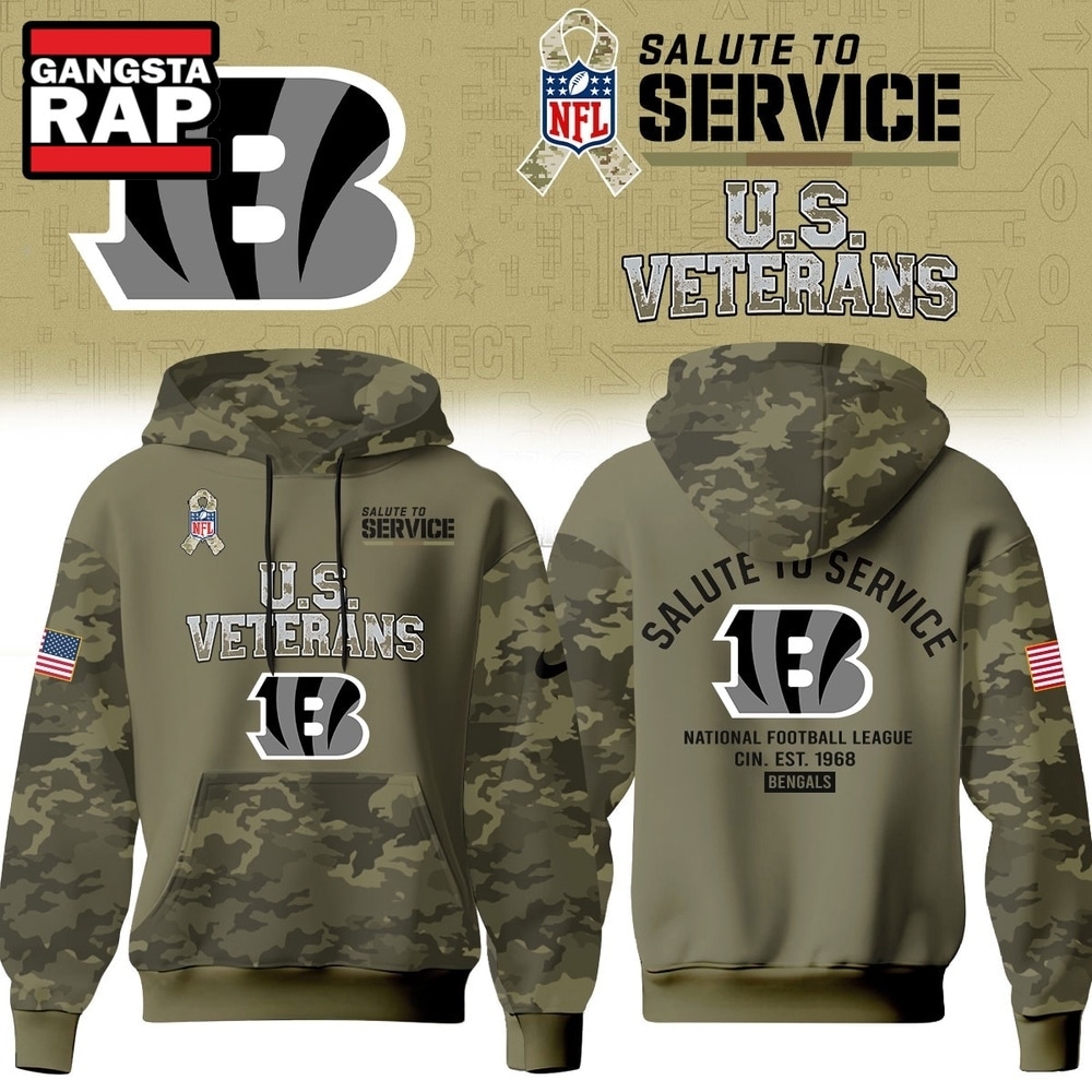 Cincinnati Bengals NFL US Veterans Salute To Service 2026 Hoodie Shirt, Football New Design Shirt Cincinnati Bengals Nfl US Veterans Salute TO Service 2026 Hoodie Shirt