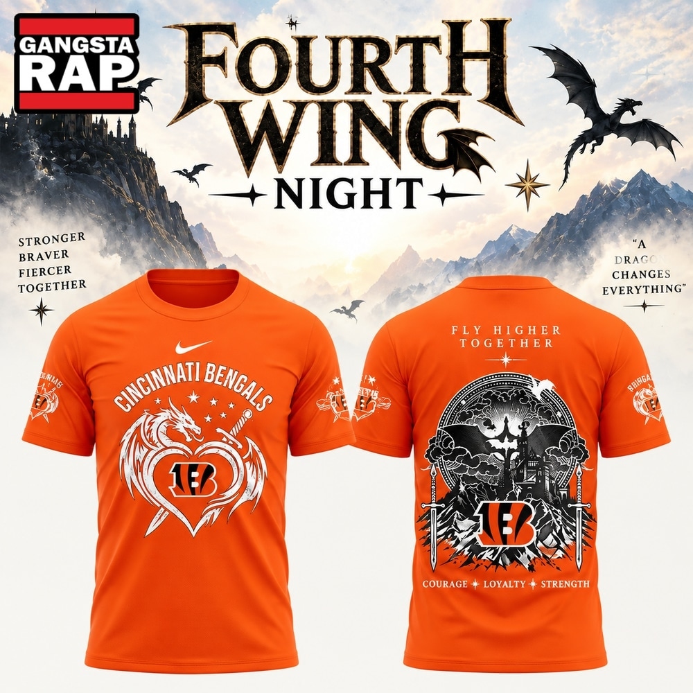 Cincinnati Bengals x Fourth Wing Night 2026 Limited Edition T Shirt, Trending 3D Music Shirt Cincinnati Bengals X Fourth Wing Night 2026 Limited Edition T Shirt