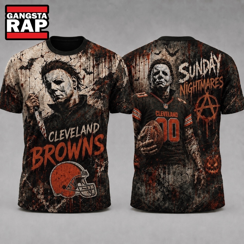 Cleveland Browns NFL Michael Myers Sunday Nightmares Horror Halloween 3D T Shirt, Football New Design Shirt Cleveland Browns NFL Michael Myers Sunday Nightmares Horror Halloween 3D T Shirt, Football New Design Shirt