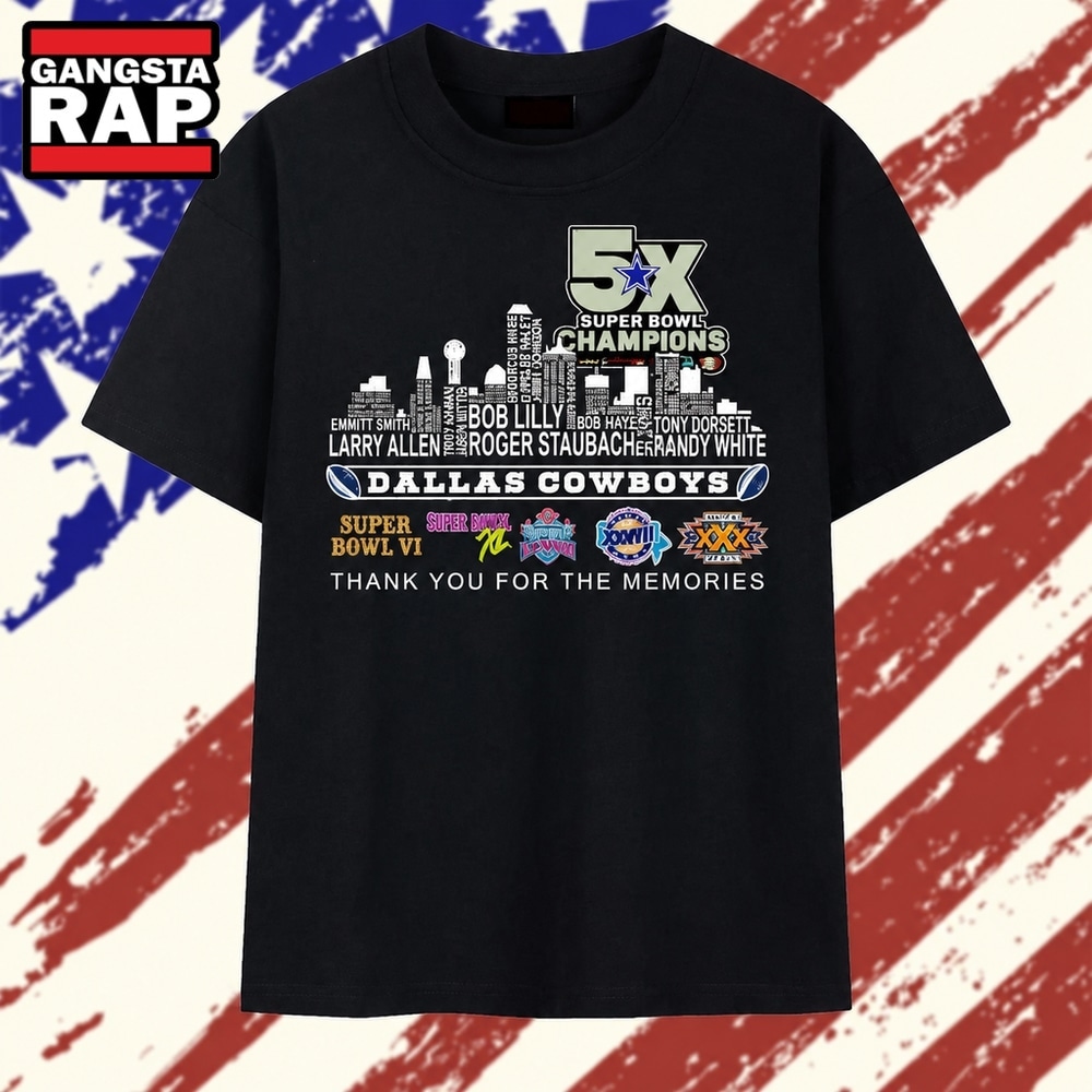 Dallas Cowboys 5x Super Bowl Champions Skyline Signatures T Shirt, Trending 2D Shirt Dallas Cowboys 5x Super Bowl Champions Skyline Signatures T Shirt, Trending 2D Shirt