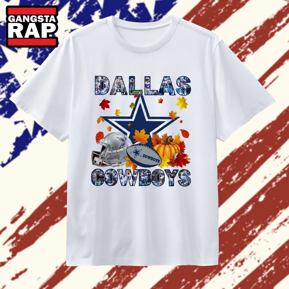 Dallas Cowboys Football Autumn Fall Pumpkin Graphic T Shirt, Trending 2D Shirt Dallas Cowboys Football Autumn Fall Pumpkin Graphic T Shirt