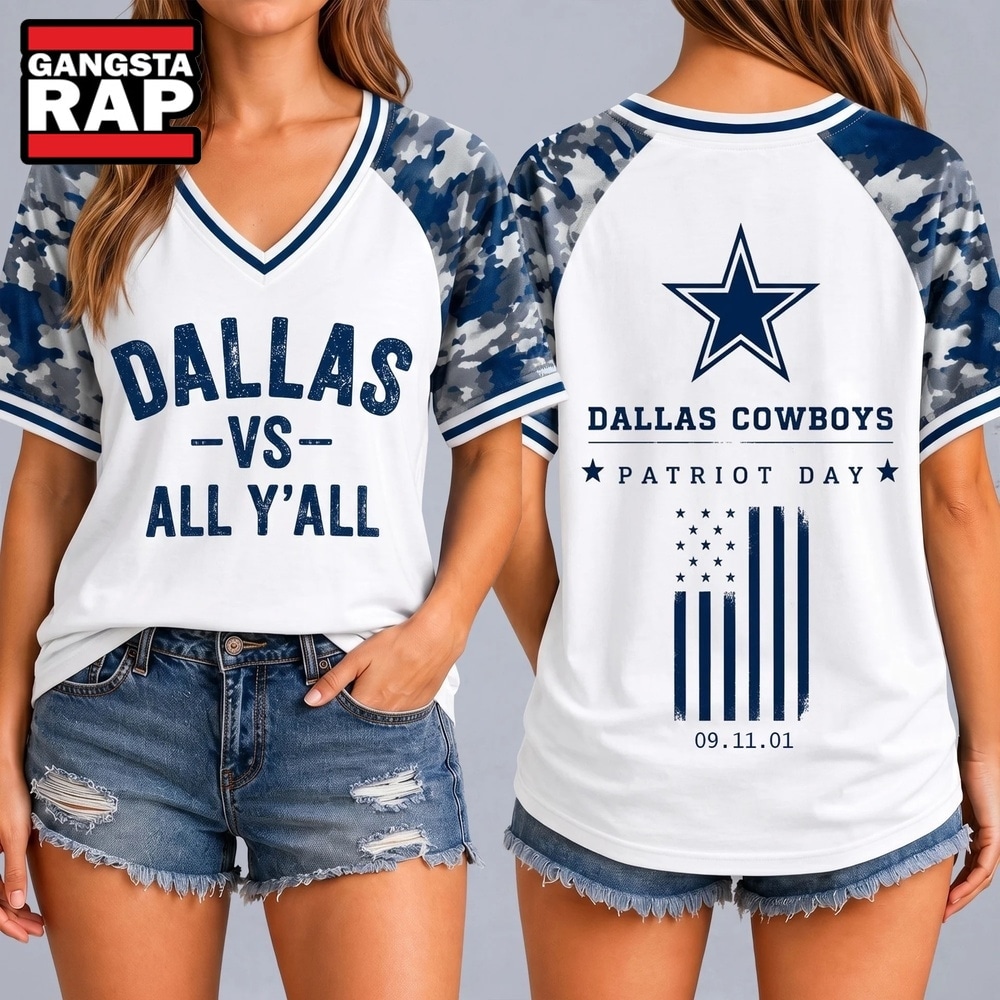 Dallas Cowboys NFL vs All Y' All United We Stand V Neck T Shirt, NFL V Neck T-Shirt Dallas Cowboys Nfl VS All Y All United WE Stand V Neck T Shirt