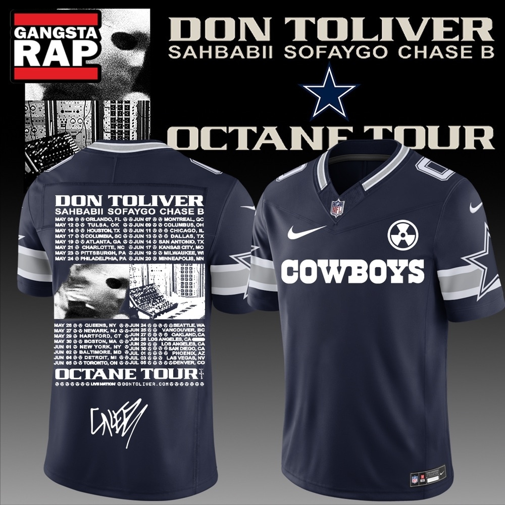 Dallas Cowboys x Don Toliver Octane Tour Football Jersey, Trending Football Jersey Dallas Cowboys X Don Toliver Octane Tour Football Jersey