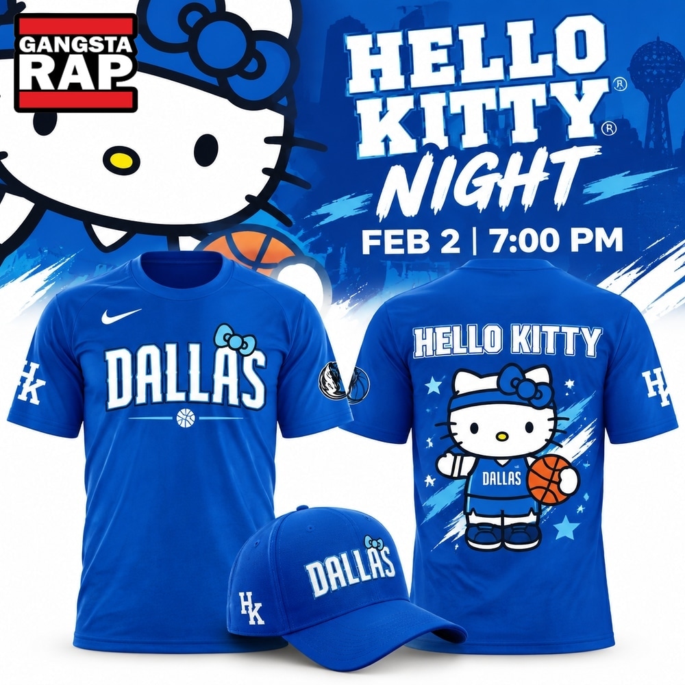 Dallas Mavericks x Hello Kitty 2027 Special New T Shirt, Trending Design Shirt Dallas Mavericks X Hello Kitty 2027 Special New T Shirt
