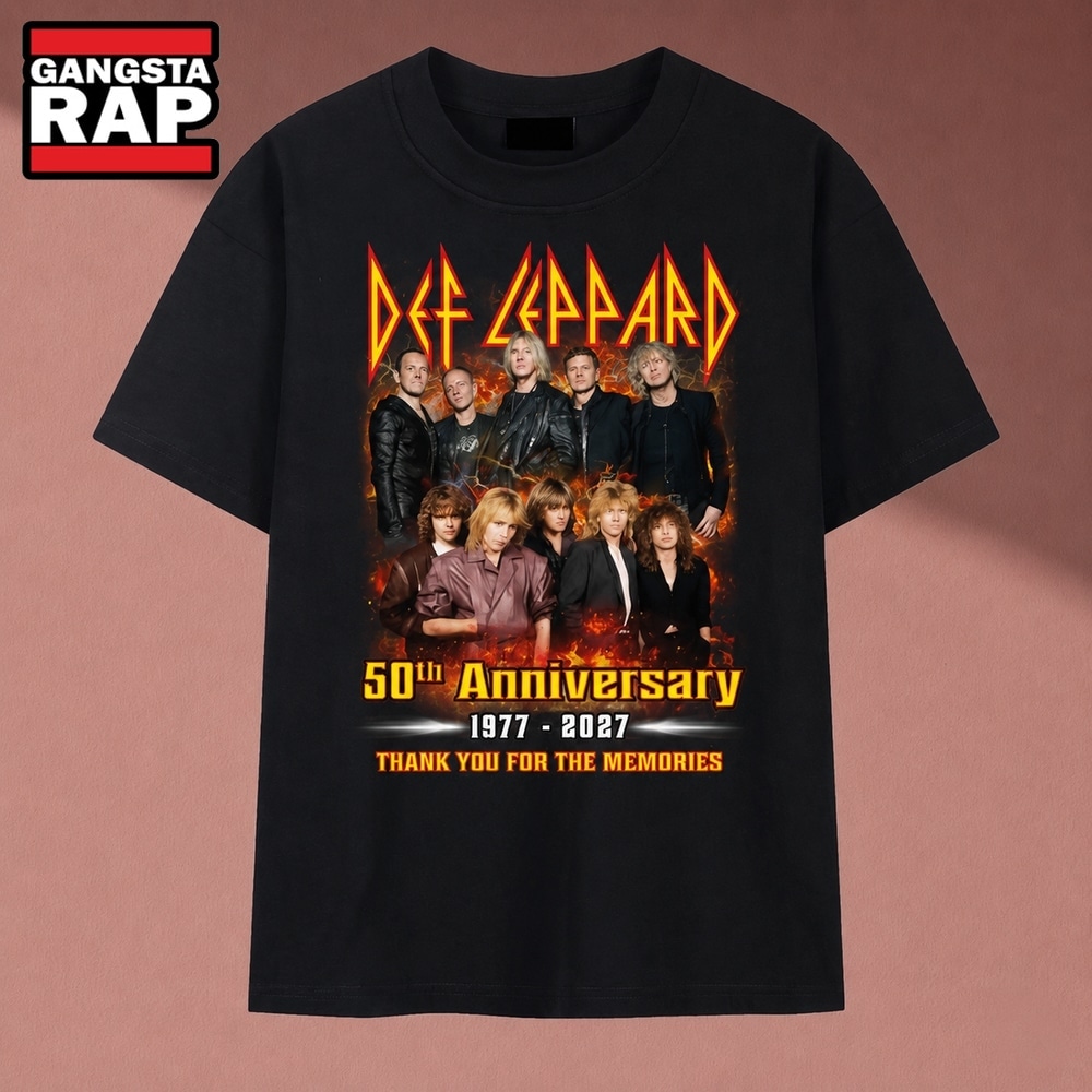 Def Leppard 50th Anniversary 1977 2027 Thank You For The Memories T Shirt, Music 2D Shirt Def Leppard 50th Anniversary 1977 2027 Thank You For The Memories T Shirt, Music 2D Shirt