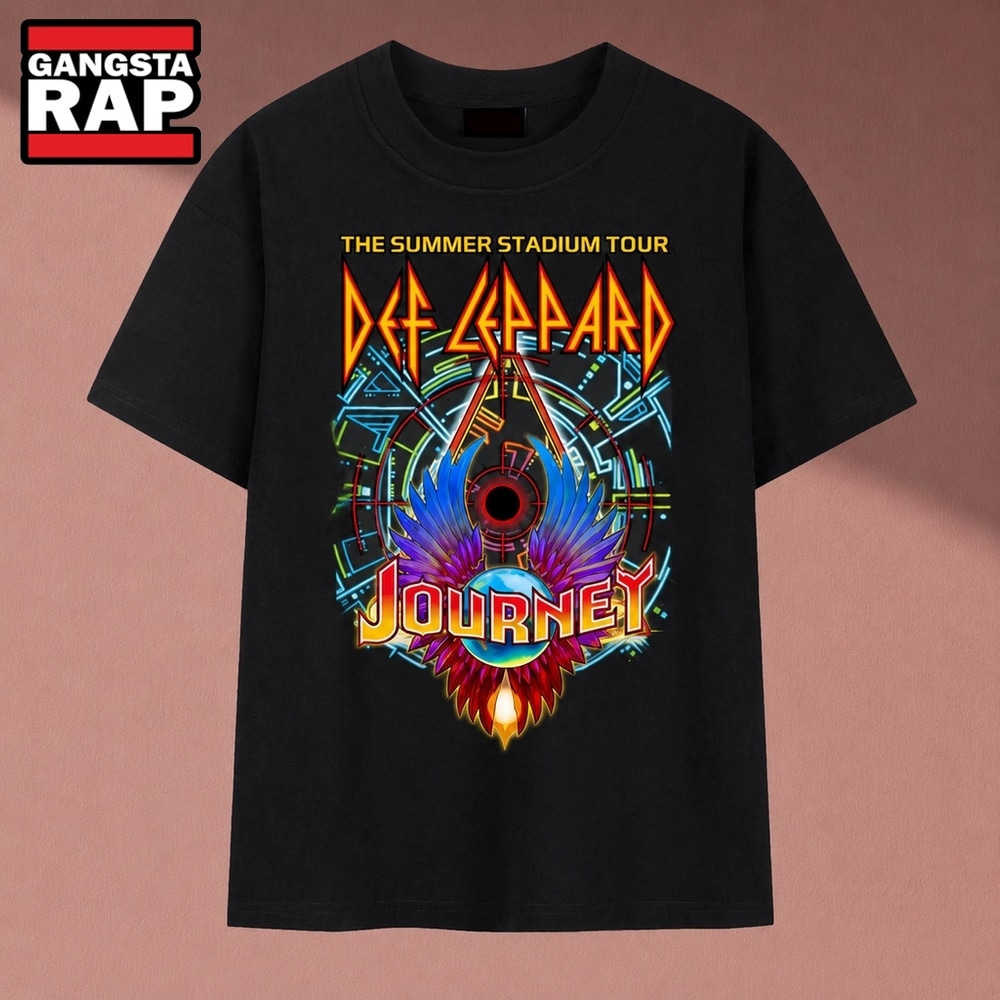 Def Leppard And Journey The Summer Stadium Tour Graphic T Shirt, Music 2D Shirt Def Leppard And Journey The Summer Stadium Tour Graphic T Shirt
