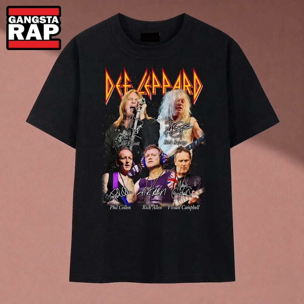 Def Leppard Band Signatures Vintage Rock T Shirt, Music 2D Shirt Def Leppard Band Signatures Vintage Rock T Shirt, Music 2D Shirt