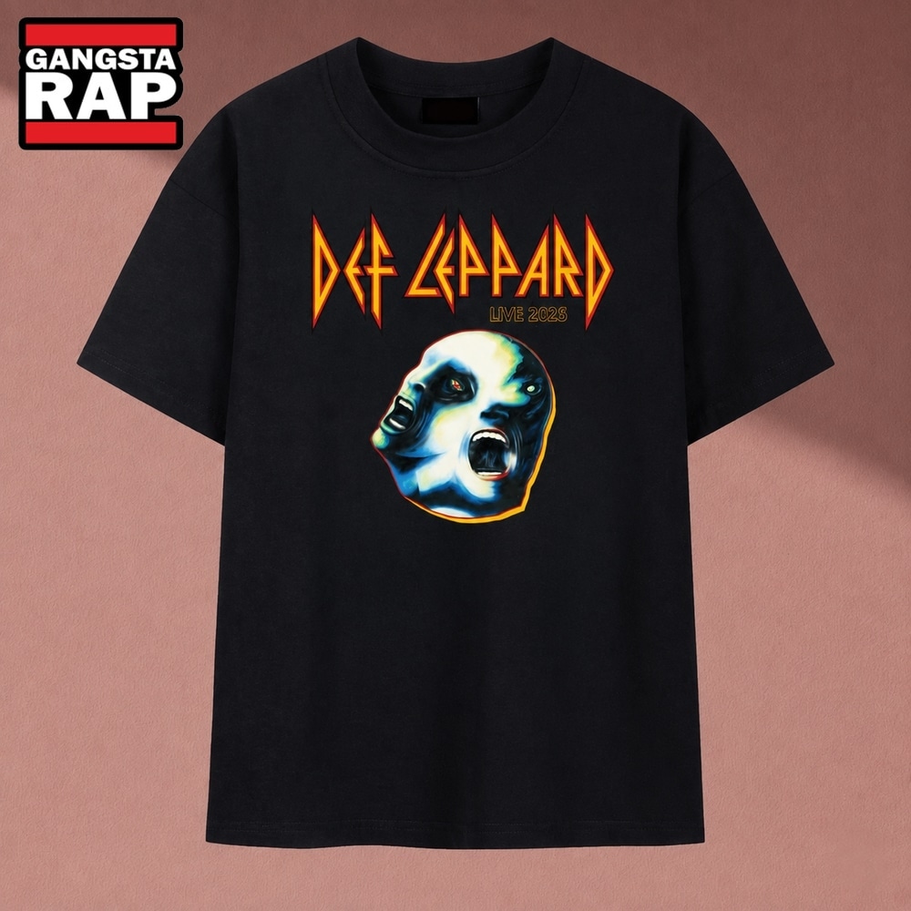 Def Leppard Live Rock Band Graphic Printed T Shirt, Music 2D Shirt Def Leppard Live Rock Band Graphic Printed T Shirt, Music 2D Shirt