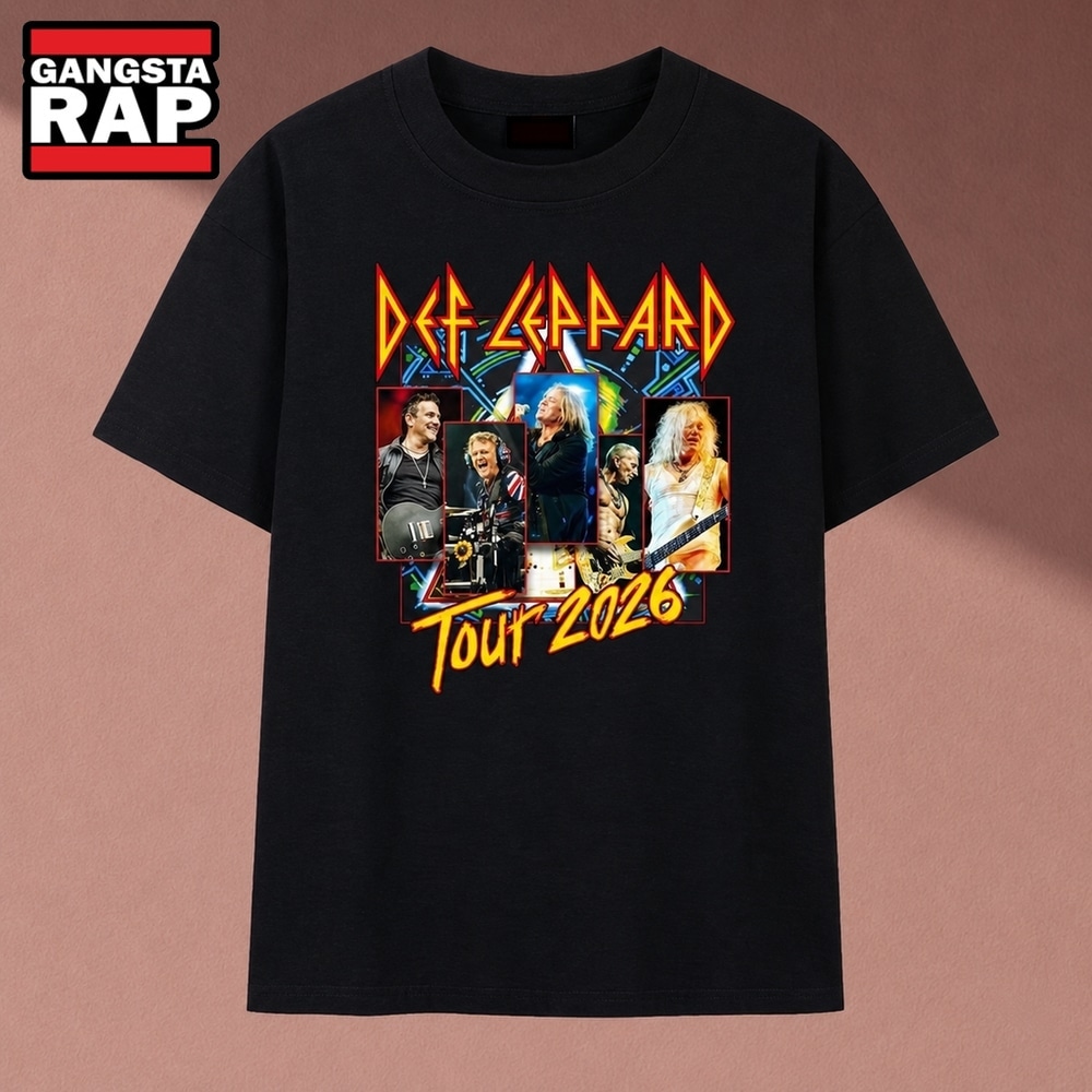 Def Leppard Tour Photo Collage Rock Band Graphic T Shirt, Music 2D Shirt Def Leppard Tour Photo Collage Rock Band Graphic T Shirt, Music 2D Shirt