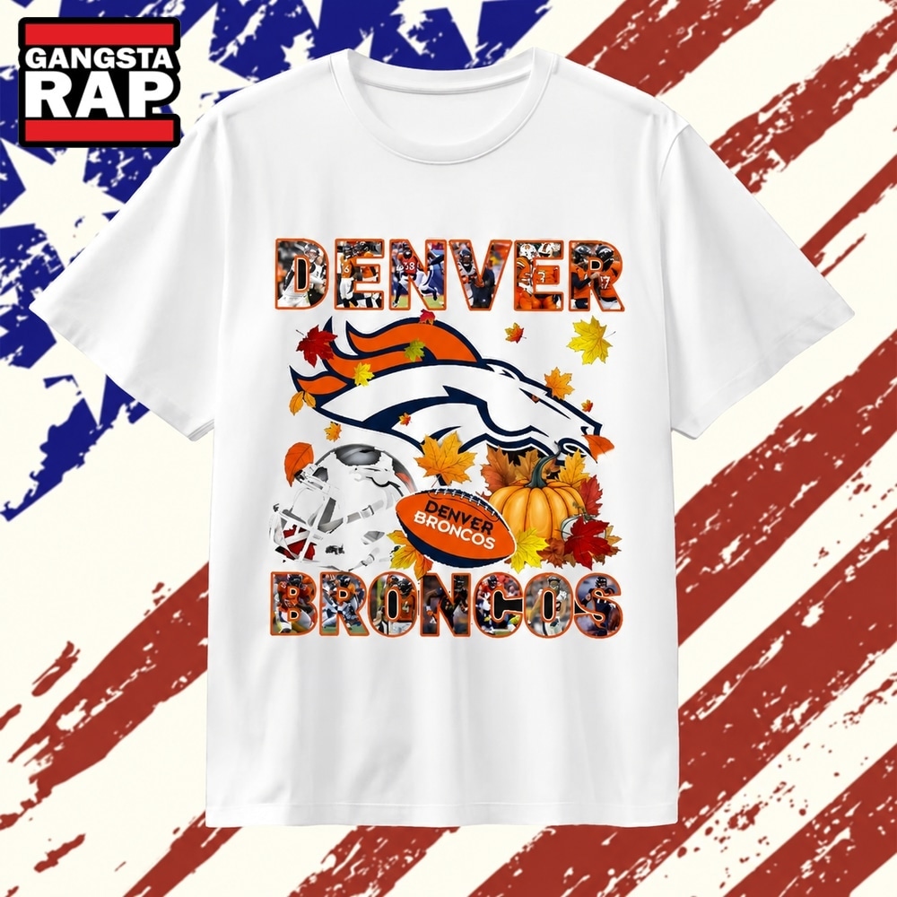 Denver Broncos Football Autumn Fall Leaves Graphic T Shirt, Trending 2D Shirt Denver Broncos Football Autumn Fall Leaves Graphic T Shirt
