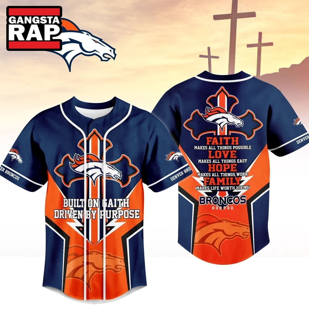 Denver Broncos NFL Blessed Beyond The Score Baseball Jersey, NFL Baseball Jersey Denver Broncos Nfl Blessed Beyond The Score Baseball Jersey