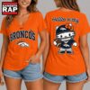 Denver Broncos NFL Hello Kitty Football V Neck T Shirt, NFL V Neck T-Shirt Denver Broncos Nfl Hello Kitty Football V Neck T Shirt