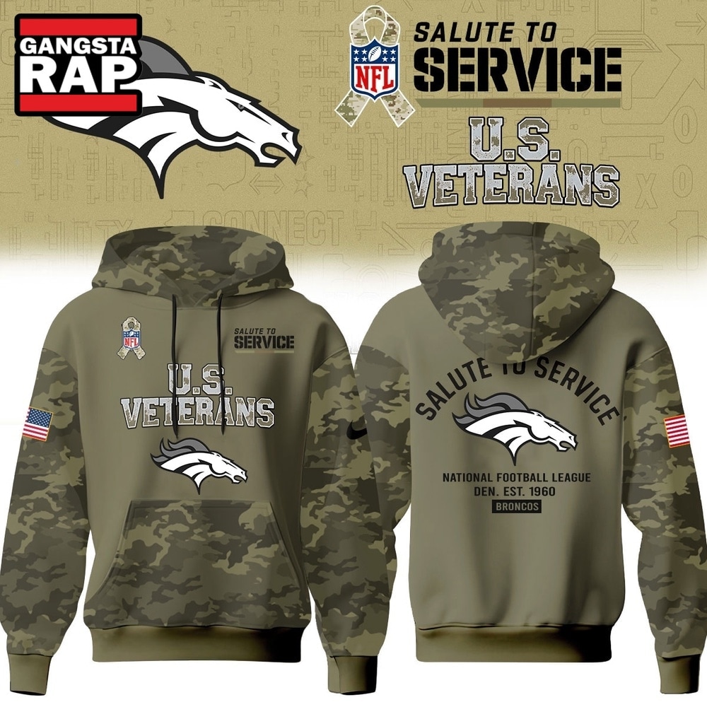 Denver Broncos NFL US Veterans Salute To Service 2026 Hoodie Shirt, Football New Design Shirt Denver Broncos Nfl US Veterans Salute TO Service 2026 Hoodie Shirt