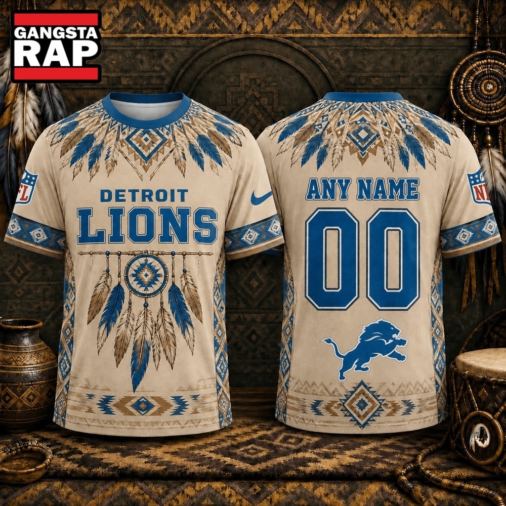Detroit Lions 2026 NFL Native American Heritage 3D Shirt, Football New Design Shirt Detroit Lions 2026 Nfl Native American Heritage 3D Shirt