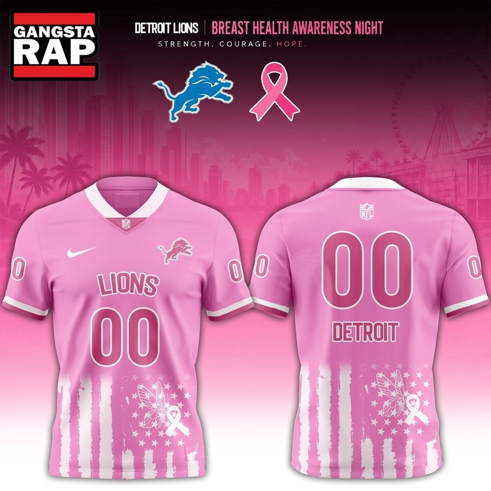 Detroit Lions 2026 x Breast Health Awareness Night Limited Edition Football Jersey, Trending Football Jersey Detroit Lions 2026 X Breast Health Awareness Night Limited Edition Football Jersey