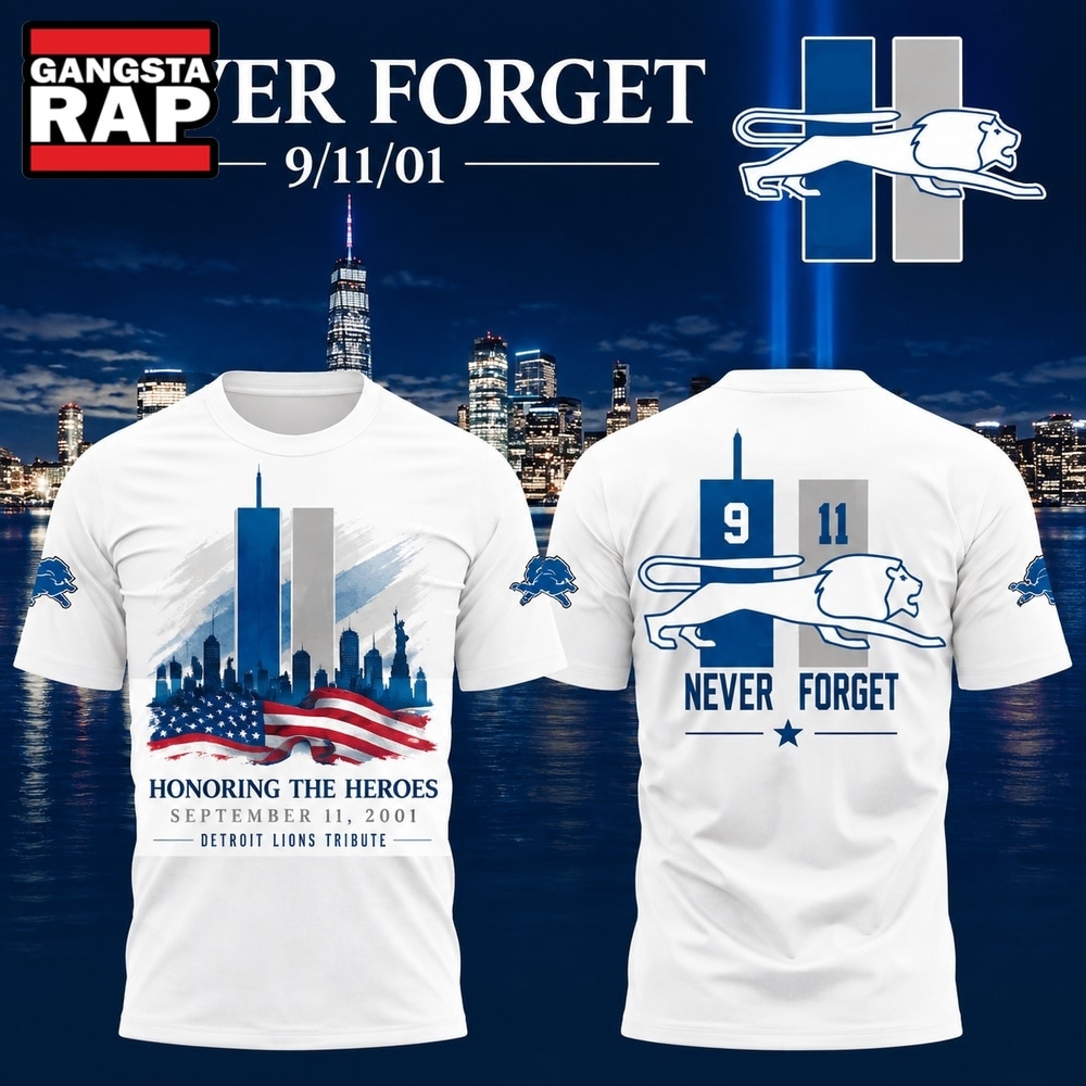 Detroit Lions 911 Never Forget Memorial Limited Edition 2026 White T Shirt, Trending Design Shirt Detroit Lions 911 Never Forget Memorial Limited Edition 2026 White T Shirt, Trending Design Shirt