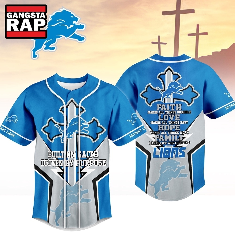 Detroit Lions NFL Blessed Beyond The Score Baseball Jersey, NFL Baseball Jersey Detroit Lions Nfl Blessed Beyond The Score Baseball Jersey
