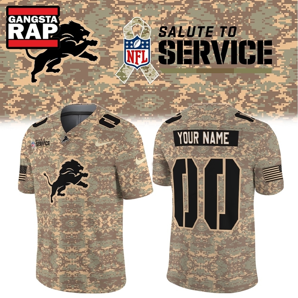 Detroit Lions NFL Salute To Service 2026 Custom Name & Number New Football Jersey, Trending Football Jersey Detroit Lions NFL Salute To Service 2026 Custom Name & Number New Football Jersey, Trending Football Jersey
