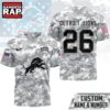 Detroit Lions NFL Salute to Service Custom Name & Number Camo 3D Shirt, Football New Design Shirt Detroit Lions Nfl Salute TO Service Custom Name Number Camo 3D Shirt