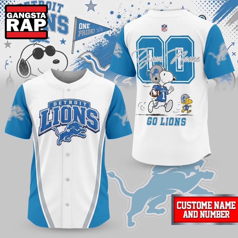 Detroit Lions NFL Snoopy Ultimate Game Day Personalized Jersey Shirt, NFL Baseball Jersey Detroit Lions NFL Snoopy Ultimate Game Day Personalized Jersey Shirt, NFL Baseball Jersey