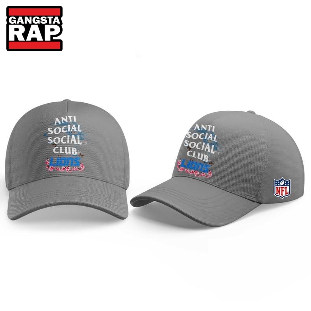 Detroit Lions x Anti Social Social Club Impact Blossom Graphic Cap, Trending Baseball Cap Detroit Lions x Anti Social Social Club Impact Blossom Graphic Cap, Trending Baseball Cap