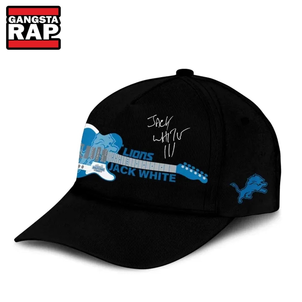 Detroit Lions x Jack White Thanksgiving Halftime Show Black Cap, Trending Baseball Cap Detroit Lions x Jack White Thanksgiving Halftime Show Black Cap, Trending Baseball Cap
