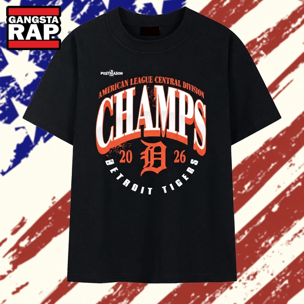 Detroit Tigers 2026 American League Central Division Champs T Shirt, Trending 2D Shirt Detroit Tigers 2026 American League Central Division Champs T Shirt, Trending 2D Shirt