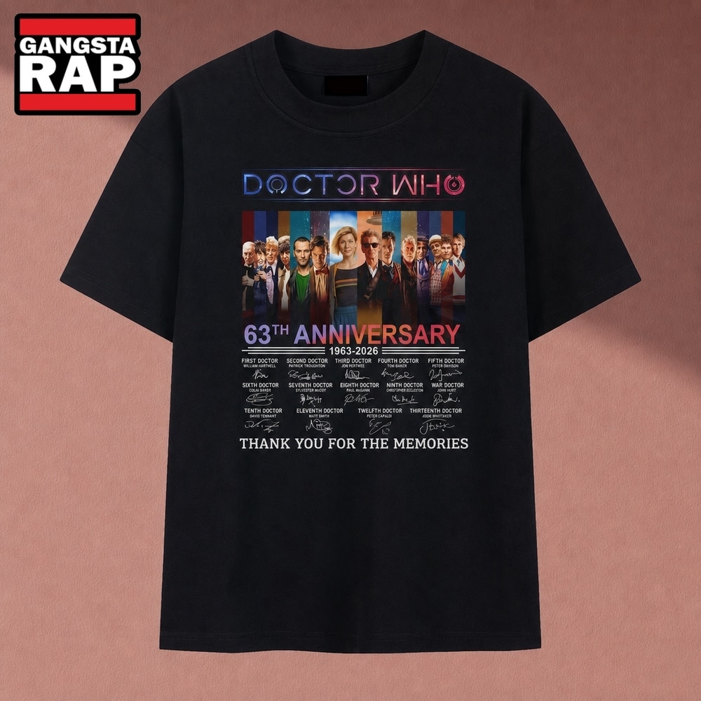 Doctor Who 63rd Anniversary 1963 2026 Signatures Graphic T Shirt, Music 2D Shirt Doctor Who 63rd Anniversary 1963 2026 Signatures Graphic T Shirt, Music 2D Shirt
