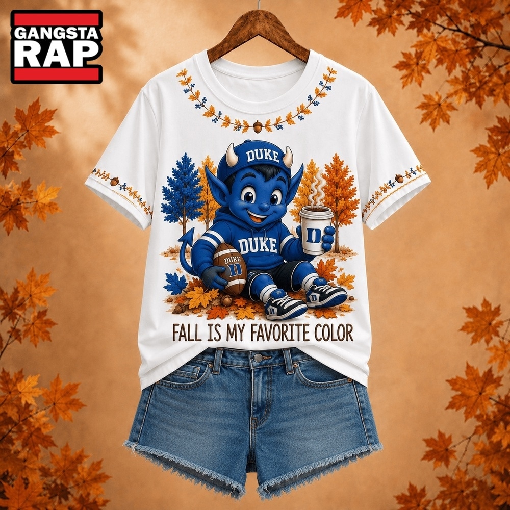 Duke Blue Devils NCAA Fall Is My Favorite Color Football Unisex 3D Shirt, NCAA 3D Shirt Duke Blue Devils NCAA Fall Is My Favorite Color Football Unisex 3D Shirt, NCAA 3D Shirt
