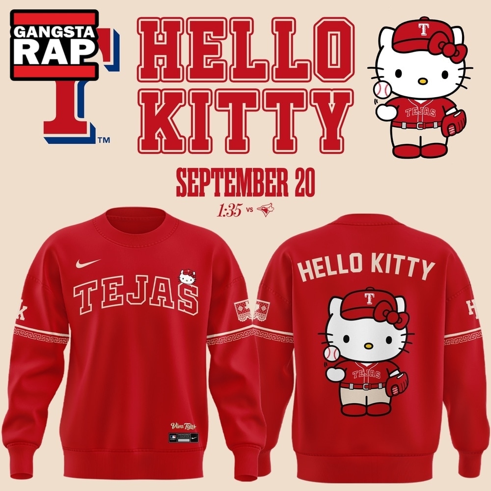 Exclusive Tejas City Connect Texas Rangers x Hello Kitty 2026 Sweatshirt, Trending 3D Music Shirt Exclusive Tejas City Connect Texas Rangers x Hello Kitty 2026 Sweatshirt, Trending 3D Music Shirt