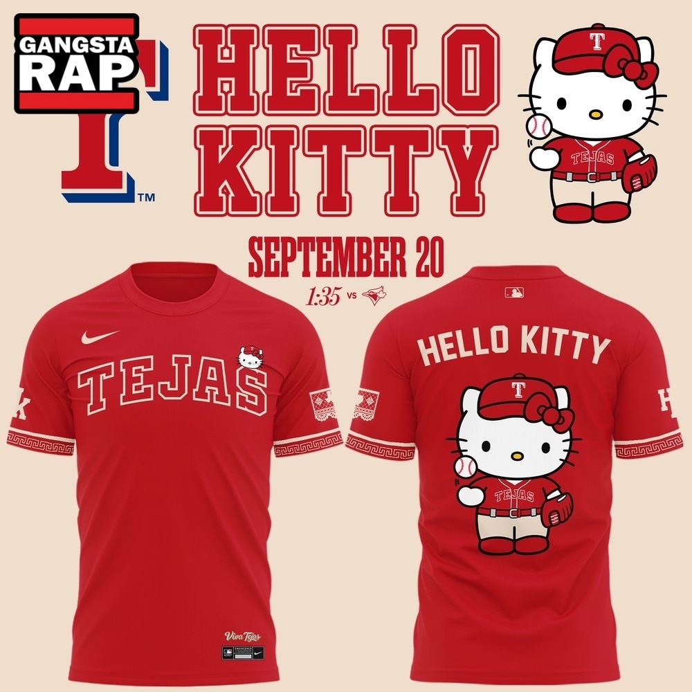 Exclusive Tejas City Connect Texas Rangers x Hello Kitty 2026 T Shirt, Trending 3D Music Shirt Exclusive Tejas City Connect Texas Rangers x Hello Kitty 2026 T Shirt, Trending 3D Music Shirt