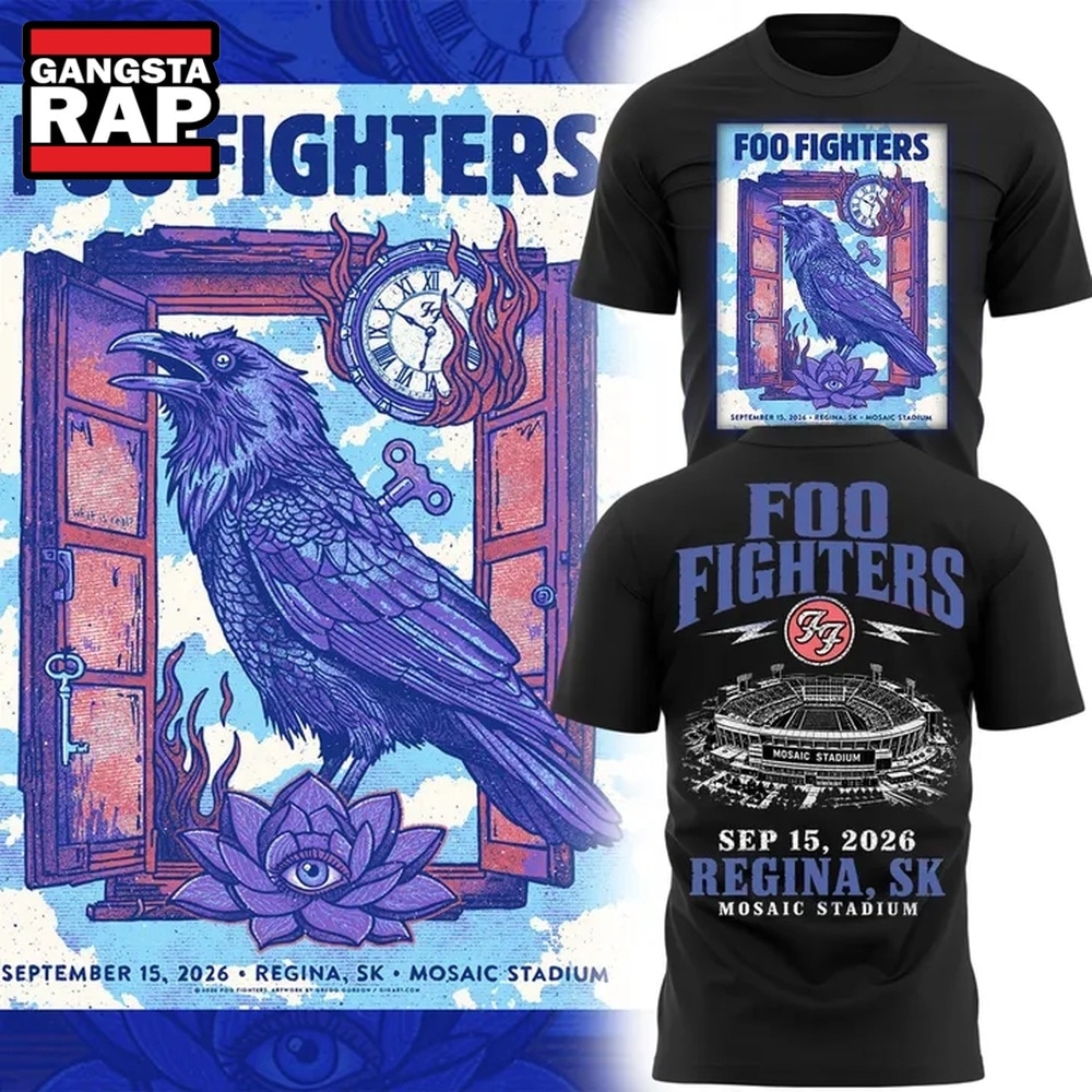 Foo Fighters Mosaic Stadium Regina 2026 Tour T Shirt, Trending 3D Music Shirt Foo Fighters Mosaic Stadium Regina 2026 Tour T Shirt, Trending 3D Music Shirt