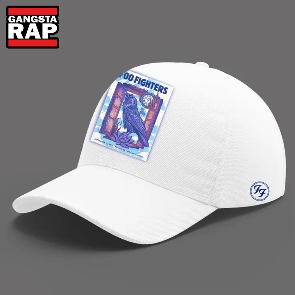 Foo Fighters Mosaic Stadium Regina 2026 Tour White Cap, Trendy Music Baseball Cap Foo Fighters Mosaic Stadium Regina 2026 Tour White Cap