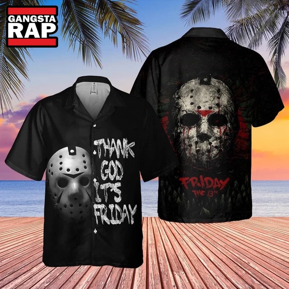 Friday the 13th Thank God Its Friday Hawaiian Shirt, Music Hawaiian Shirt Friday The 13th Thank God Its Friday Hawaiian Shirt