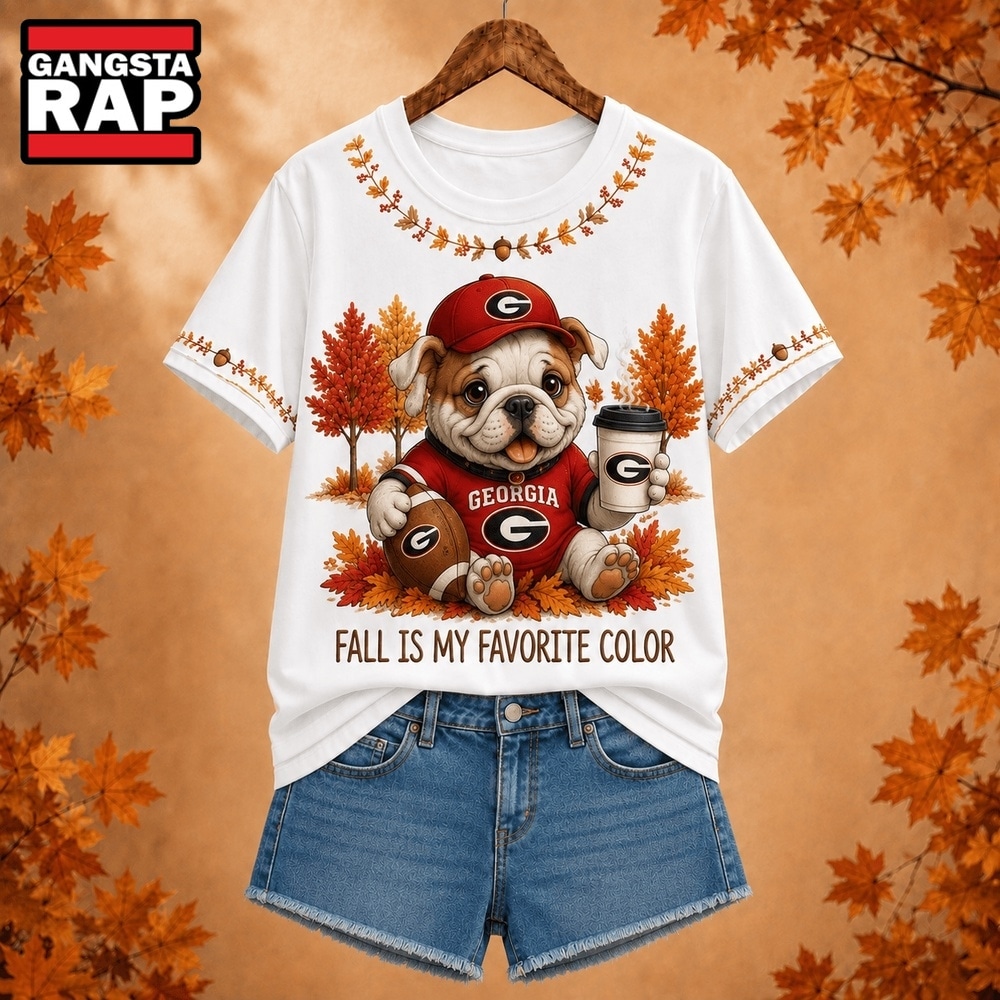 Georgia Bulldogs NCAA Fall Is My Favorite Color Football Unisex 3D Shirt, NCAA 3D Shirt Georgia Bulldogs NCAA Fall Is My Favorite Color Football Unisex 3D Shirt, NCAA 3D Shirt