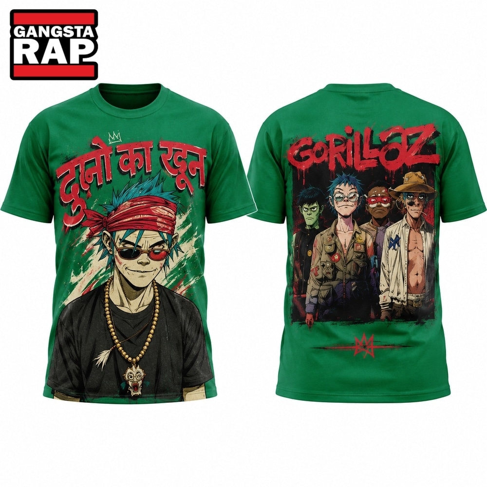 Gorillaz The North American Mountain Tour 2026 Limited Edition Blue T Shirt, Trending 3D Music Shirt Gorillaz The North American Mountain Tour 2026 Limited Edition Blue T Shirt