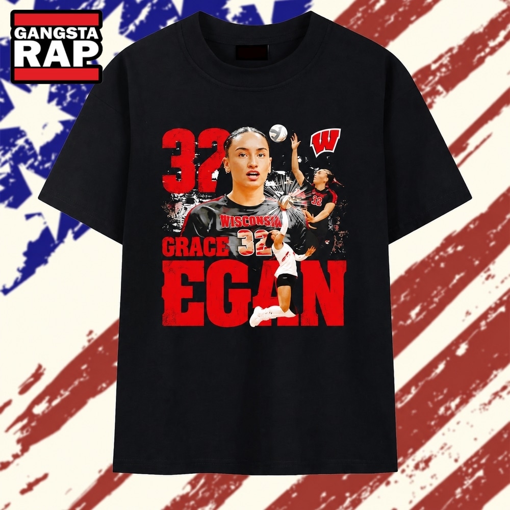 Grace Egan Wisconsin Volleyball 32 NCAA T Shirt, Trending 2D Shirt Grace Egan Wisconsin Volleyball 32 NCAA T Shirt, Trending 2D Shirt